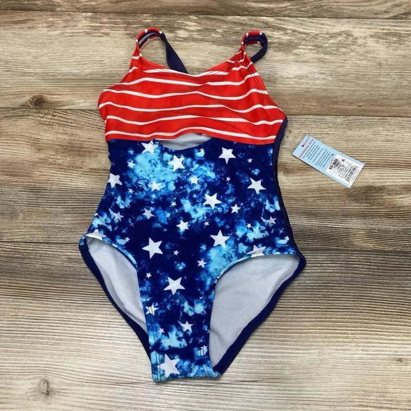 NEW Cat & Jack 1pc Stars & Stripes Swimsuit sz 4-5T Navy 4-5T New