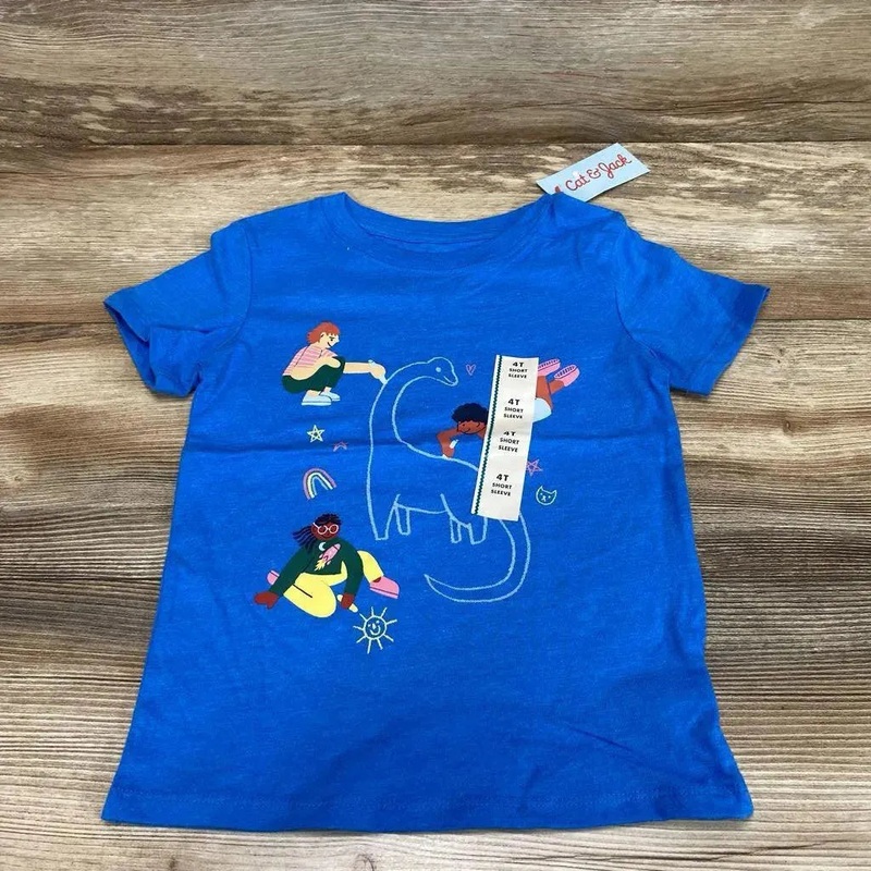 NEW Cat & Jack Dino Shirt sz 4T Blue 4T New