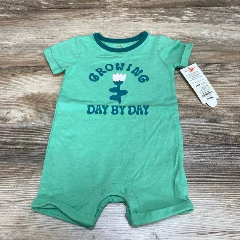 NEW Cat & Jack Growing Day By Day Romper sz 3-6m Green 3-6m New