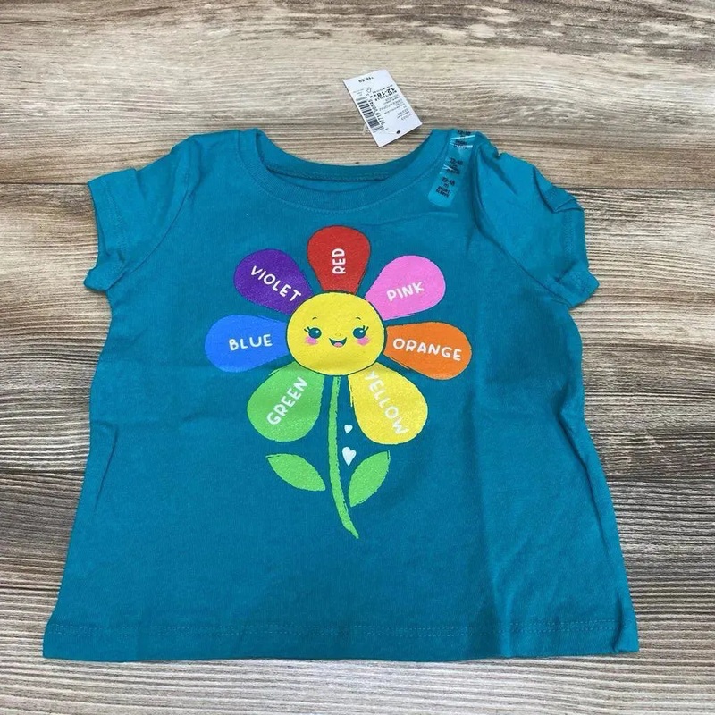 NEW Children’s Place Color Flower Graphic Shirt sz 12-18m Teal 12-18m New