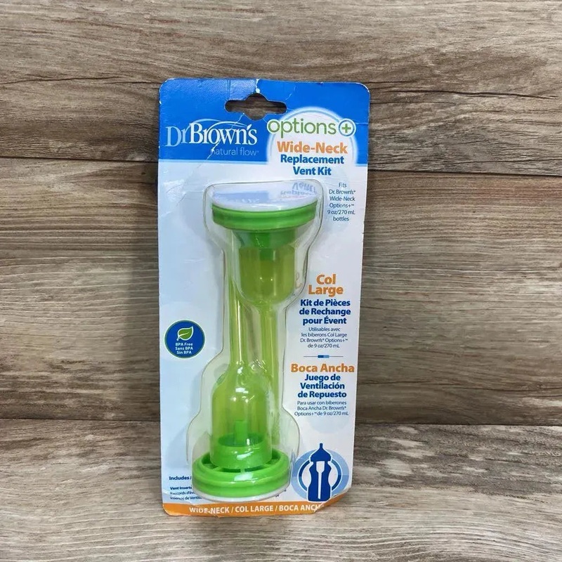 NEW Dr Brown’s Wide Neck Replacement Vent Kit 2pk Green New