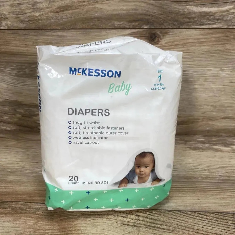 NEW McKesson Baby Diapers, 20ct Size 1 Size 1 New