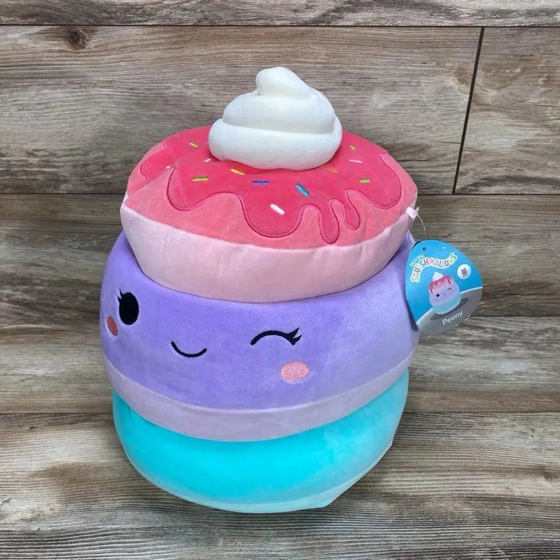 NEW Squishmallows 14″ Peony Unicorn Pancakes With Whipped Cream Pink 3+ New
