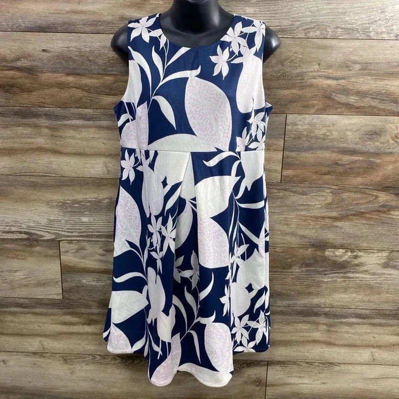 NEW Taylor for A Pea In The Pod Sleeveless Floral Dress sz Large Blue Large New