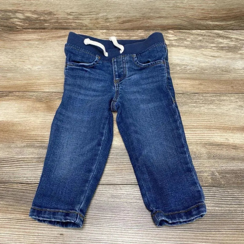 Old Navy Drawstring Jeans sz 12-18m Blue 12-18m Used