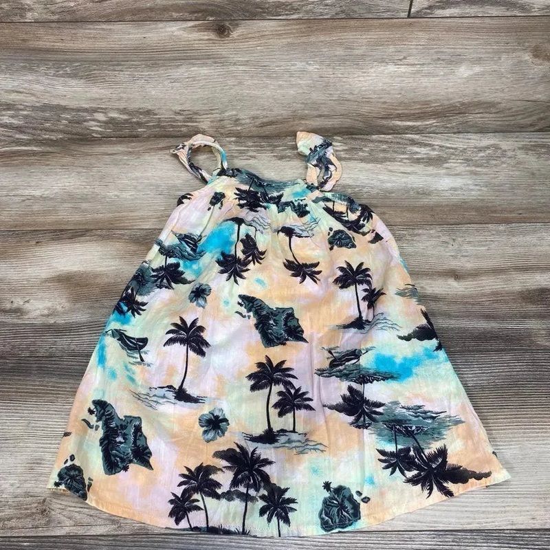 Old Navy Sleeveless Tropical Dress sz 3T Yellow 3T Used