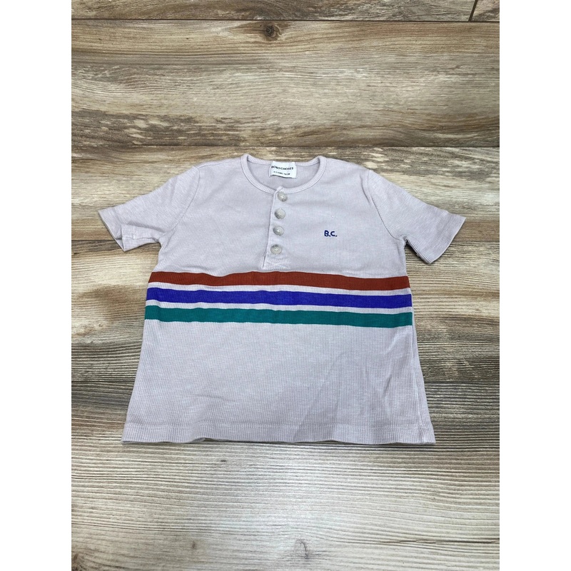 Bobo Choses Grey Henley Ribbed Shirt sz 4-5T