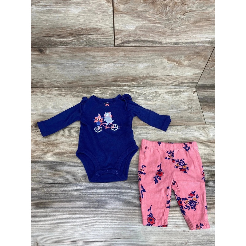Carter’s 2pc Floral Bodysuit & Pants Blue sz 3m