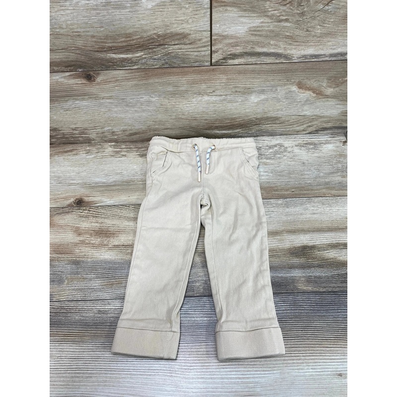 Drawstring Pull On Pants Beige sz 2T