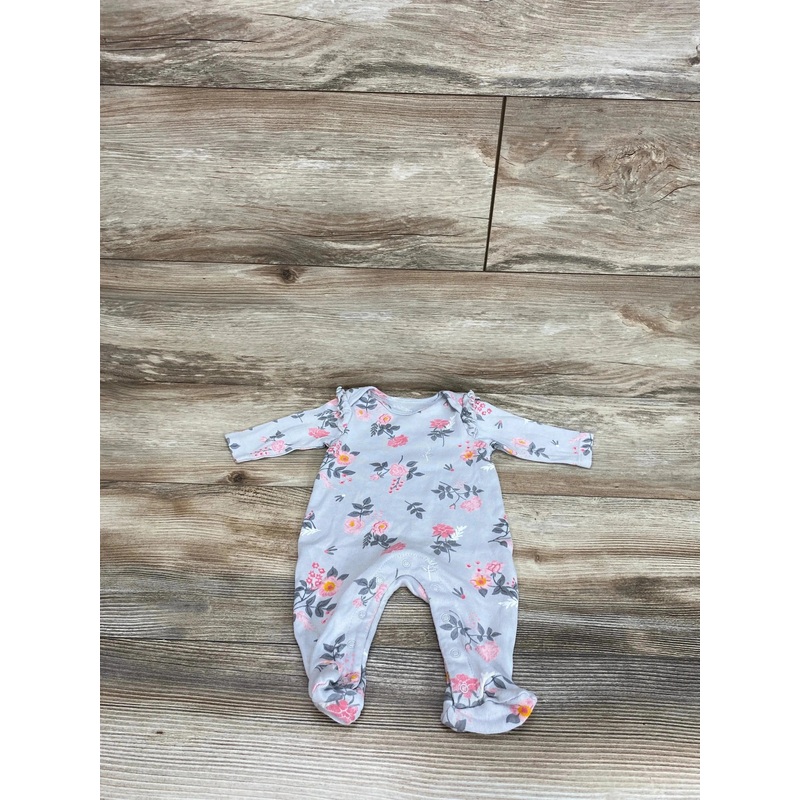 Ever & Ever Floral Footed Coverall Grey sz Newborn