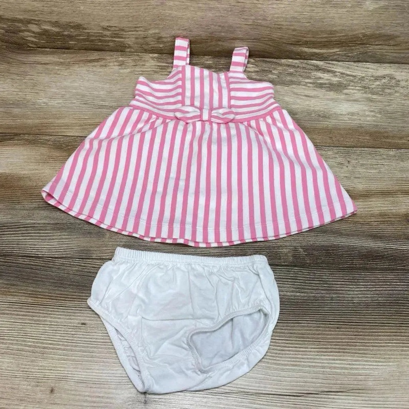 Janie & Jack 2pc Stripe Dress & Bloomers sz 3-6m Pink 3-6m Used
