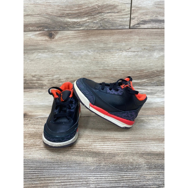 Jordan Black ‘Crimson’ Air Jordan 3 Retro TD Sneakers sz 5c