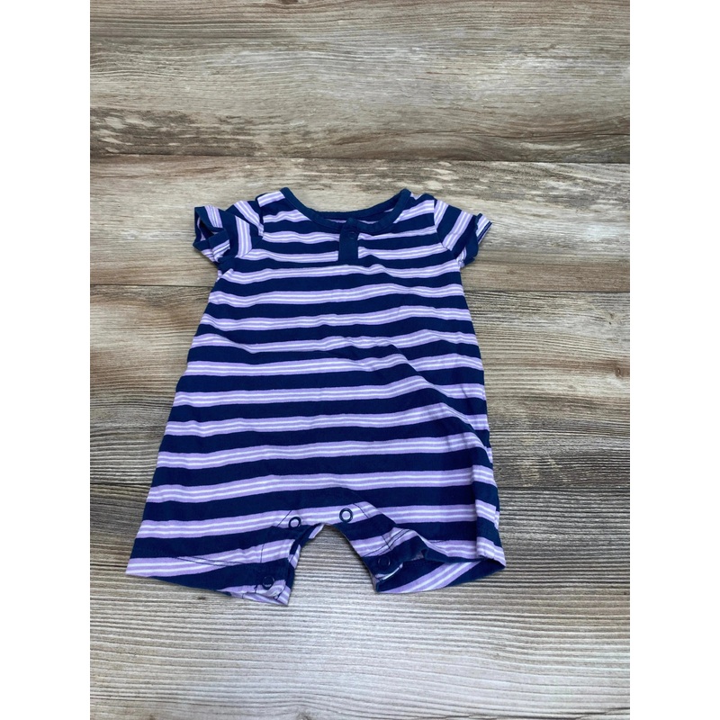 Just One You Striped Shortie Romper Navy sz 6m