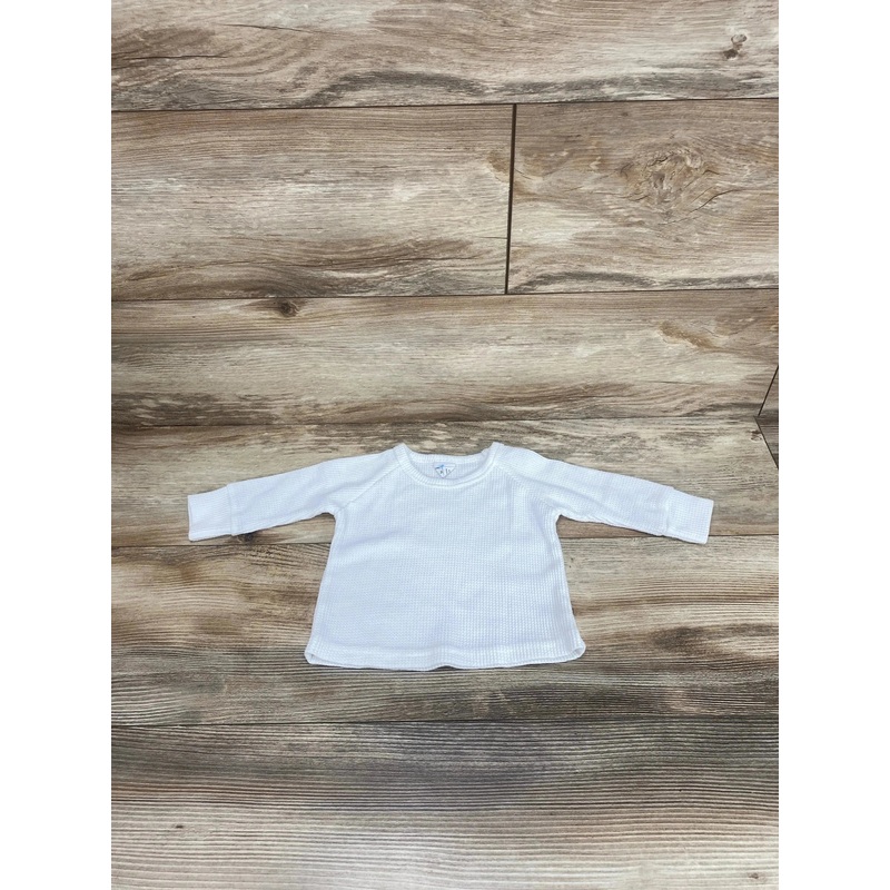 Little One Shop White Thermal Knit Shirt sz 3-6m