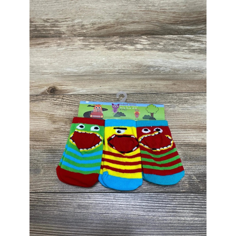 NEW 3Pk Monster Face Baby Socks