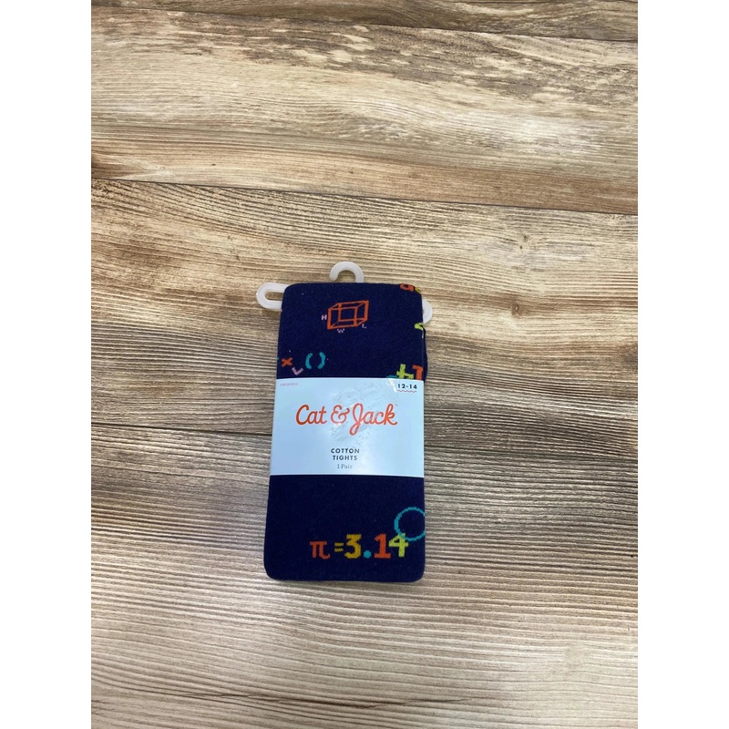 NEW Cat & Jack 1Pr Cotton Tights Navy Sz 12-14