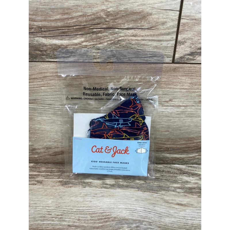 NEW Cat & Jack 2Pk Kids’ Reusable Face Masks Navy OSFM
