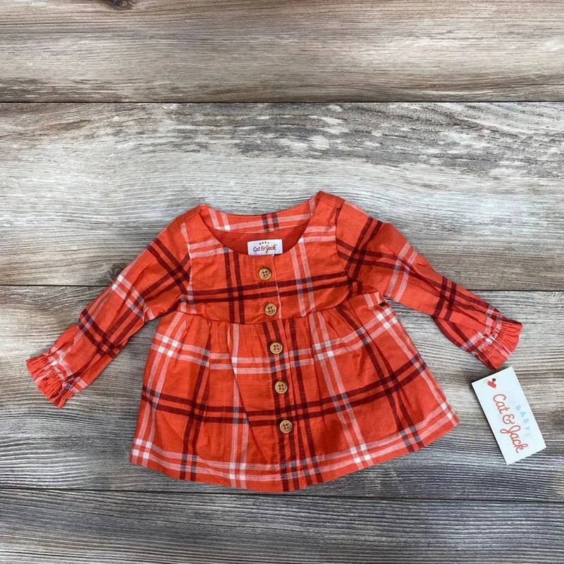 NEW Cat & Jack Plaid Dress w/Bloomers sz NB Red NB New