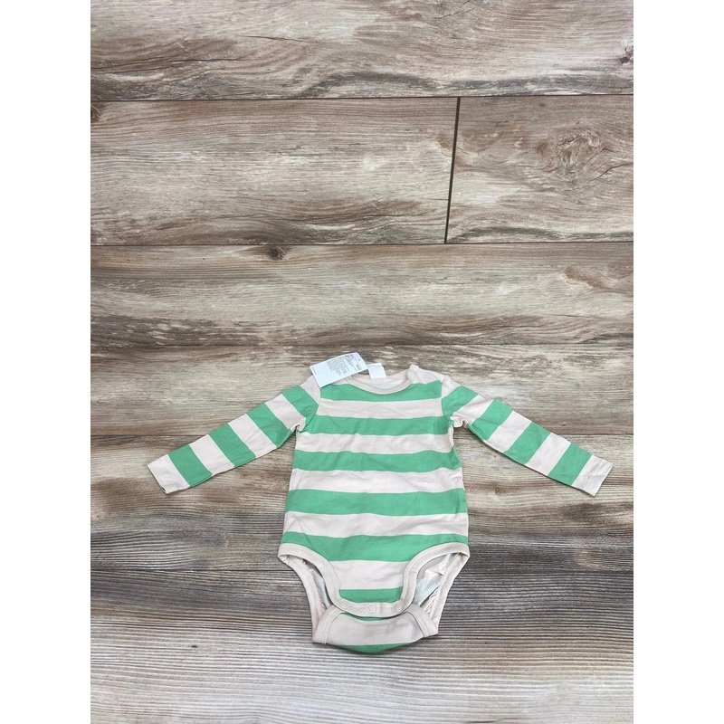 NEW H&M Green Long Sleeve Green Striped Bodysuit sz 6m