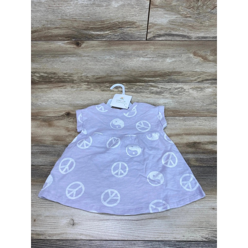 NEW Little Co. Peace Sign Dress Purple sz 9m