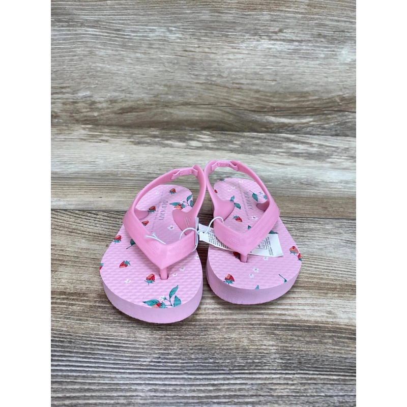 NEW Old Navy Strawberry Print Flip-Flops Pink sz 5c
