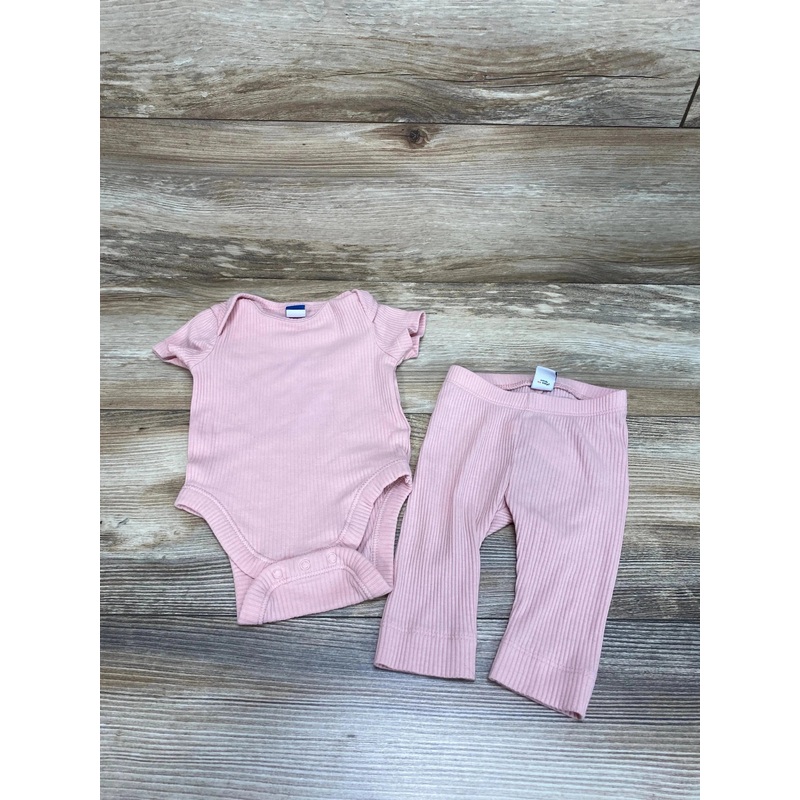 Old Navy 2pc Ribbed Bodysuit & Leggings Pink sz 0-3m