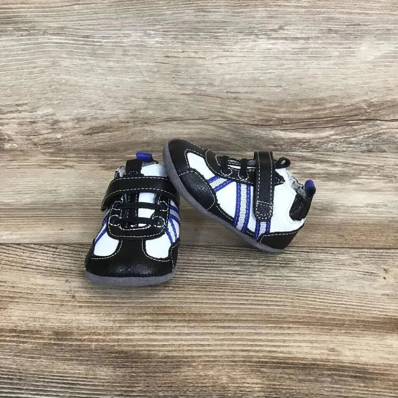 Robeez Leather Velcro Sneakers sz 3-6m Black 3-6m Used