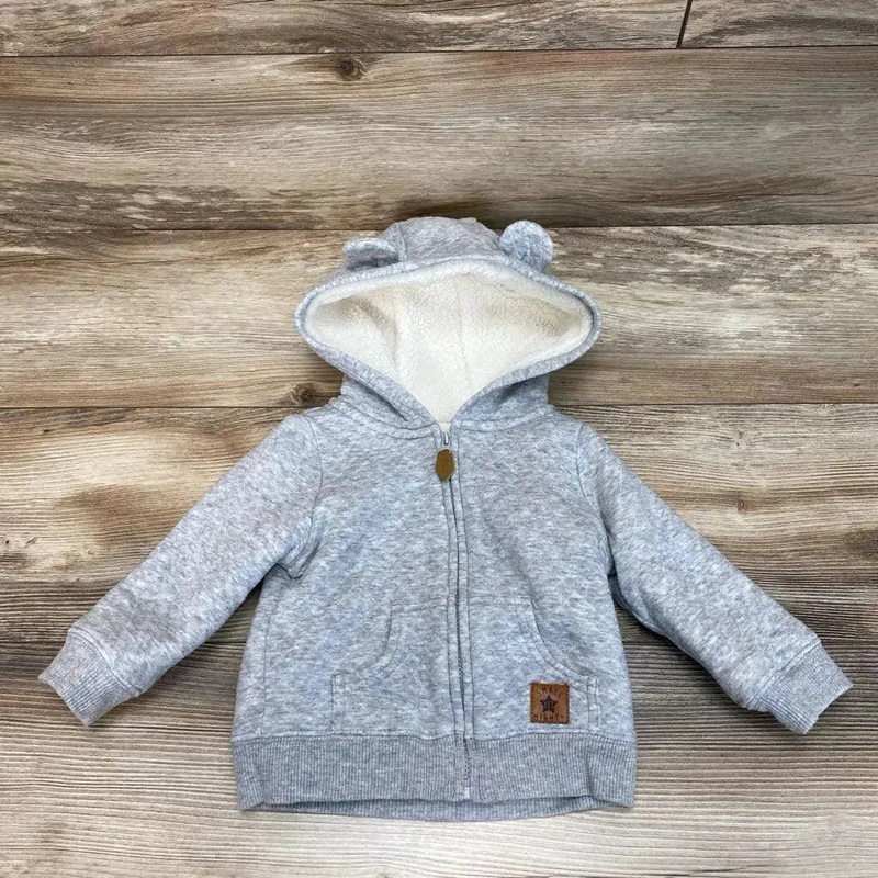 Simple Joys Full Zip Sherpa Lined Hoodie sz 6-9m Grey 6-9M Used