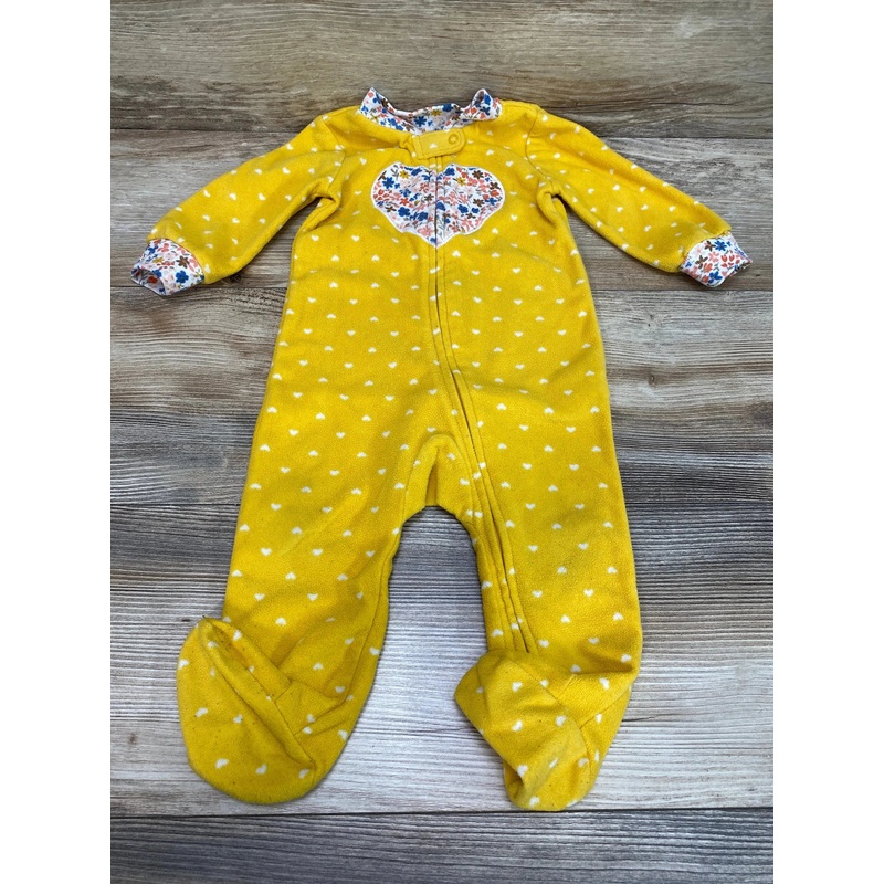 Carter’s Floral Heart Blanket Sleeper Yellow sz 9m