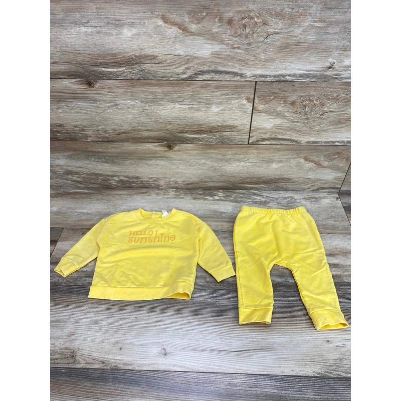 Cat & Jack Hello Sunshine Sweatshirt & Pants Yellow sz 6-9m