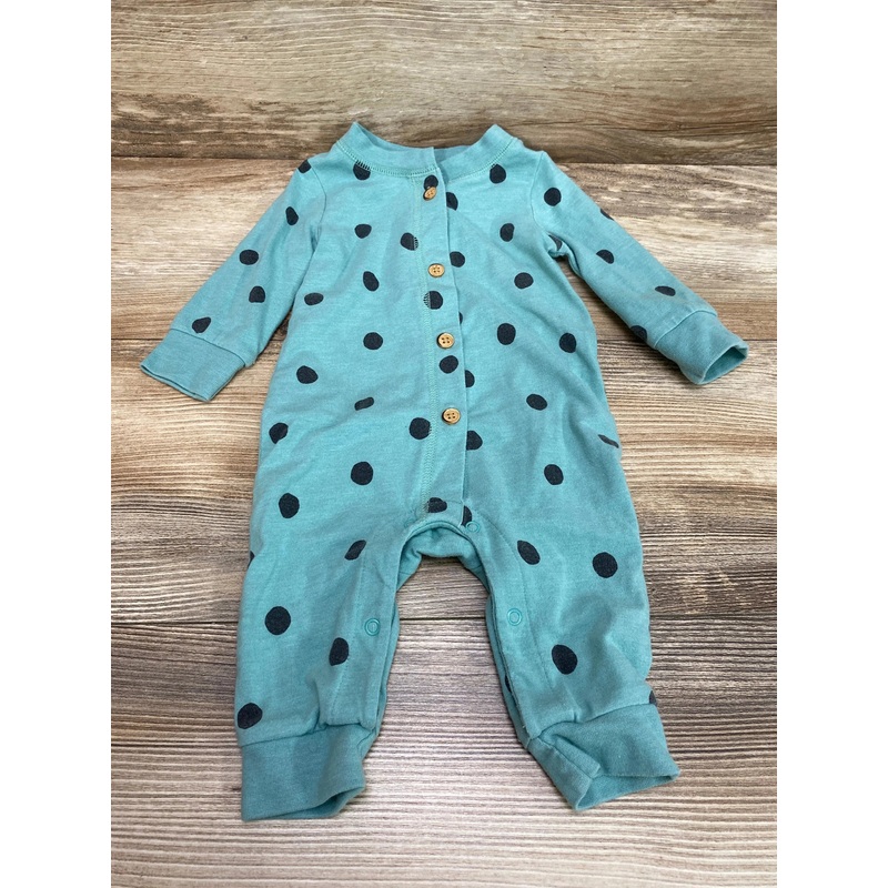 Cat & Jack Polka Dot Coverall Green sz 0-3m