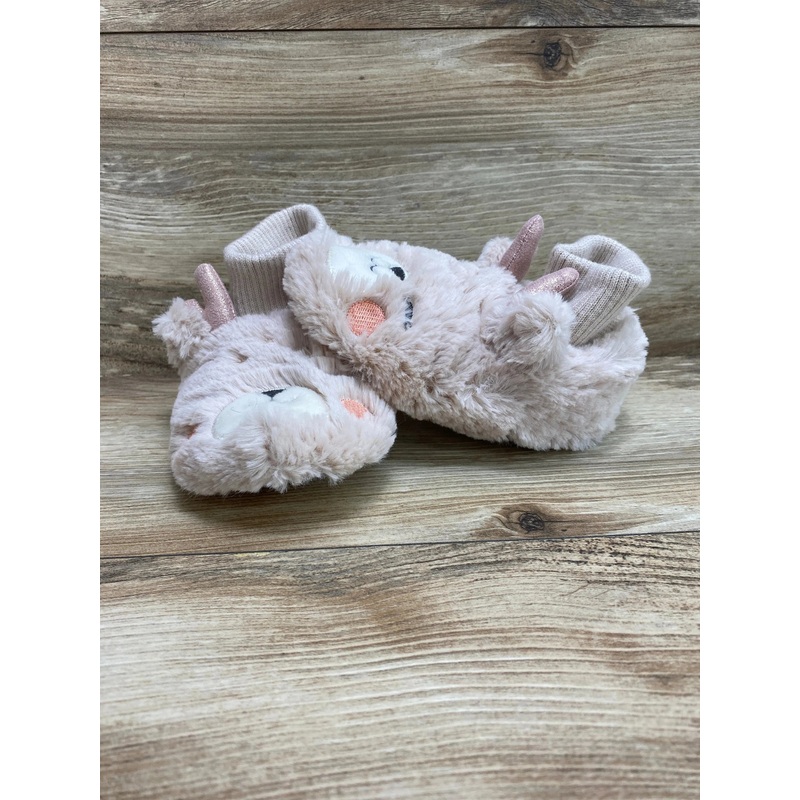 Cat & Jack Toddler Girls Doe Fawn Bootie Slippers Pink Sz 5c/6c