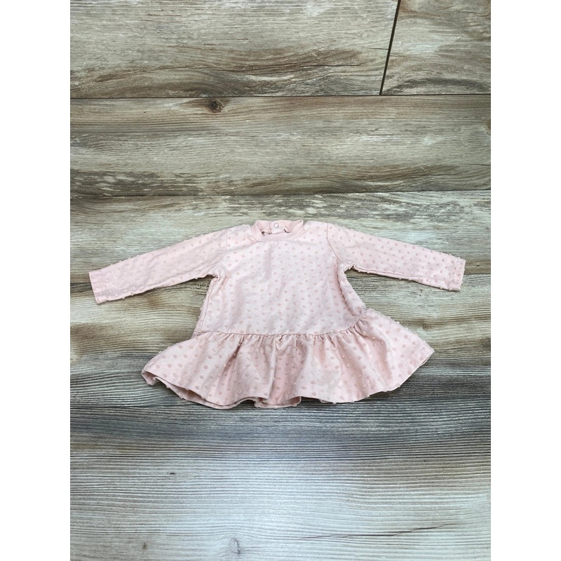 Charlotte & Star Swiss Dot Peplum Top Pink sz 3-6m