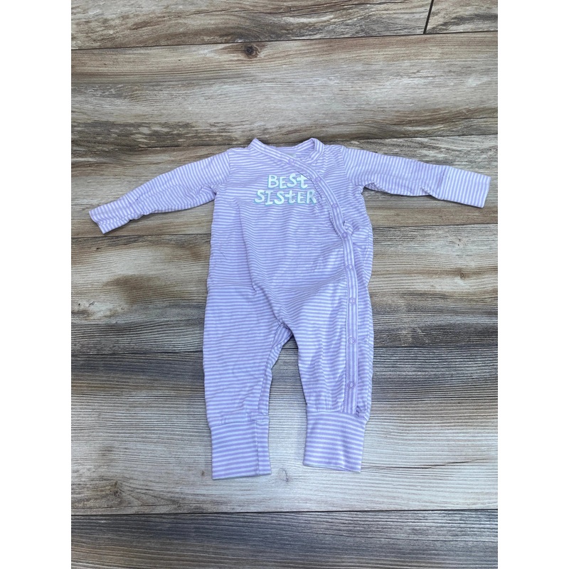 H&M Striped Best Sister Footless Sleeper Purple sz 3m
