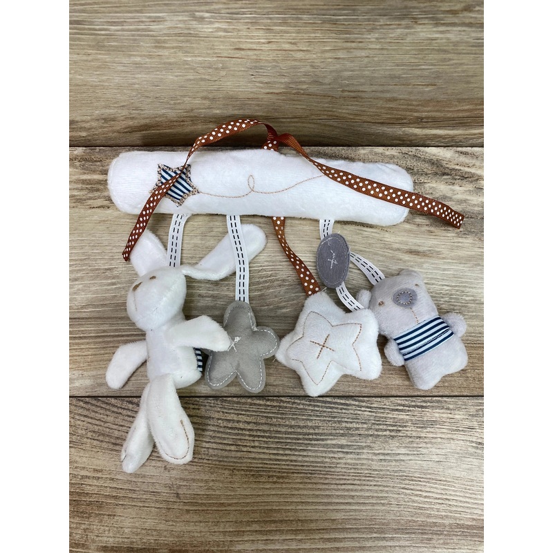 Hanging Plush Activity Rabbit/Bear Music Toy White