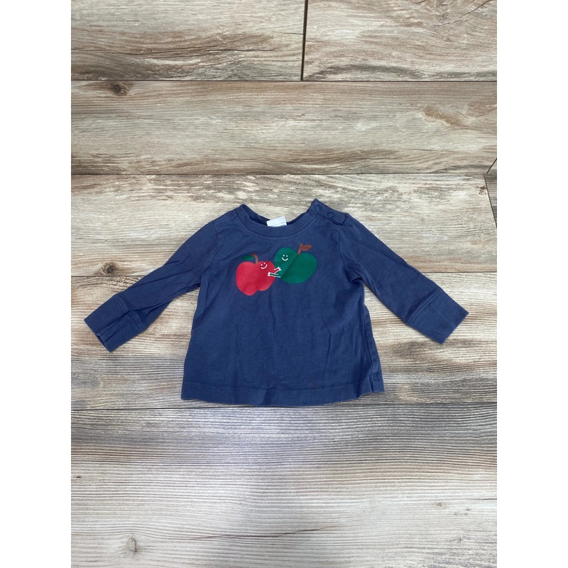 Hanna Andersson Apple Graphic Organic Shirt Grey sz 6-12m