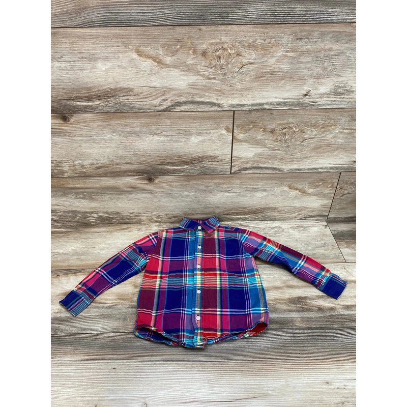 Janie & Jack Plaid Button-Up Shirt Red sz 3T