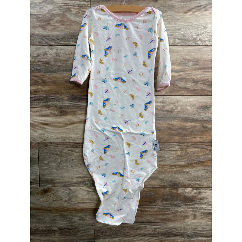 Miracle Baby Butterfly Print Knot Gown White sz 6-12m
