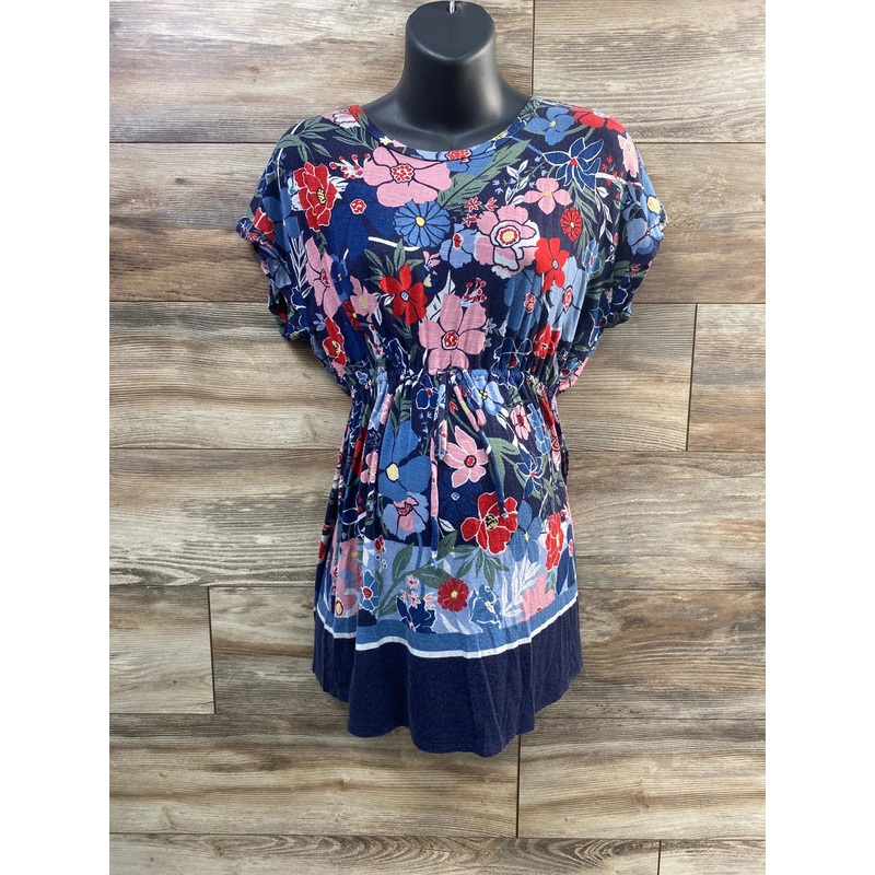 Motherhood Maternity Floral Waist Tie Top Navy sz Small