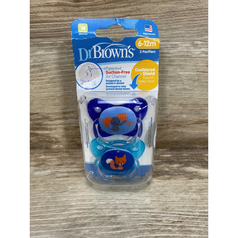 NEW Dr. Brown’s PreVent Butterfly Pacifier Blue – Stage 2 (6-12M) – 2Pk