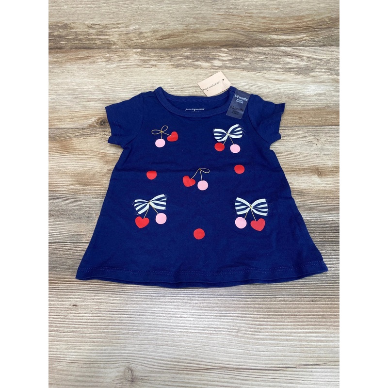 NEW First Impressions Cherry Shirt Navy sz 6-9m