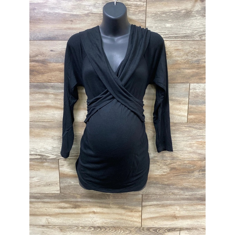 NEW Isabel Maternity Cross Front Top Black sz XL