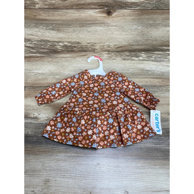 NEW Just One You 2pc Floral Dress & Bloomers Brown sz Newborn