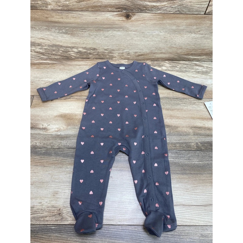 NEW Nordstrom Hearts Kimono Sleeper Grey sz 6m