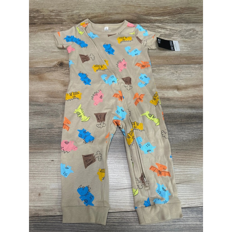 NEW Okie Dokie Beige Dino Romper sz 9m