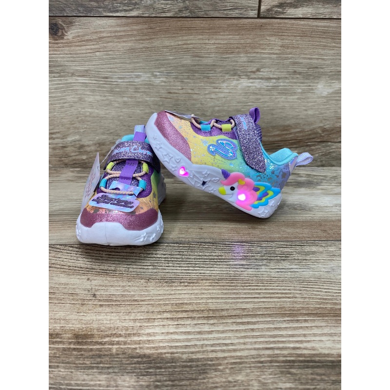 NEW Skechers Unicorn Charmer – Lil Stellar Light Up Sneakers Purple Sz 5c