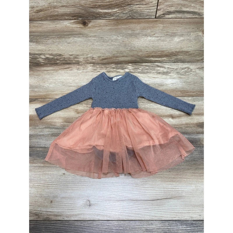Zara Baby Bodysuit Tulle Dress Grey sz 6-9m
