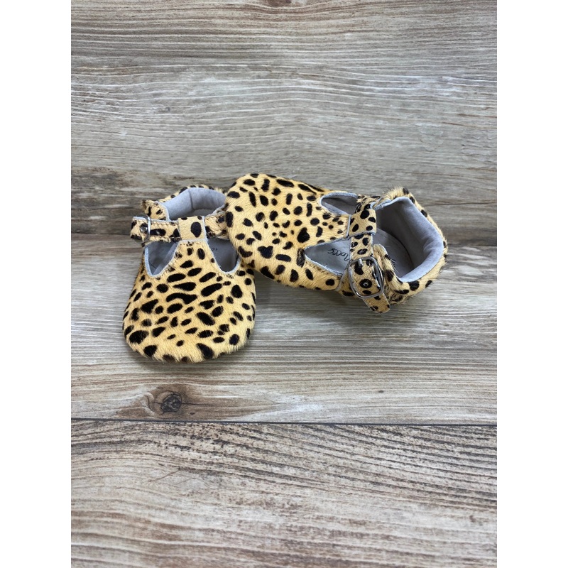Baby Moccs Leopard Print Moccs Beige Sz 18-24m