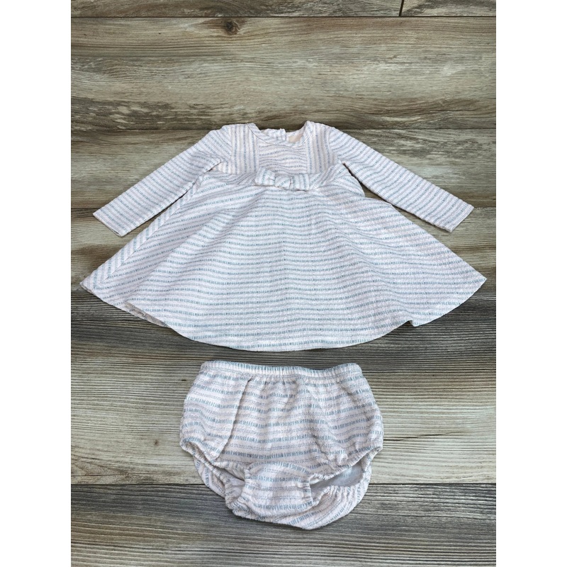 Bonnie Baby 2pc Long Sleeve Dress & Bloomers Pink sz 12m