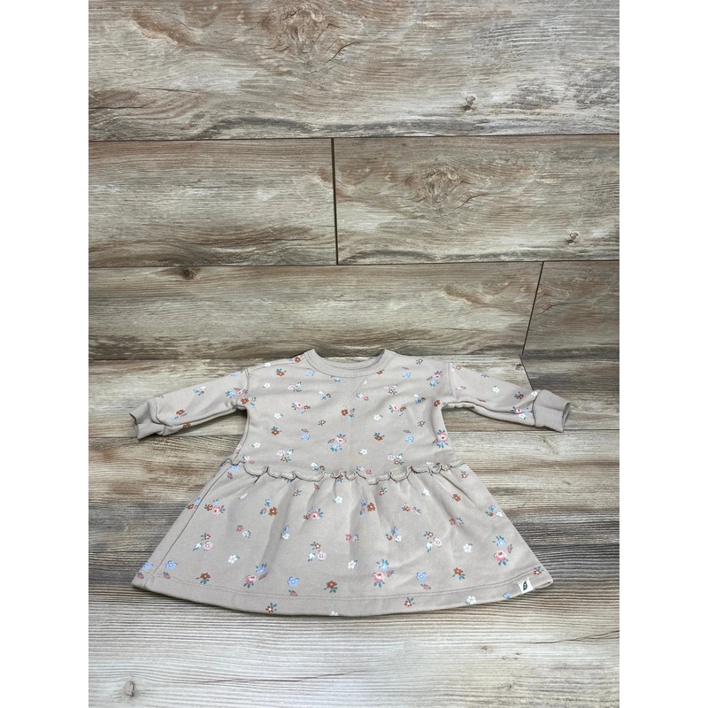 Easy-Peasy Floral Sweatshirt Dress Beige sz 12m